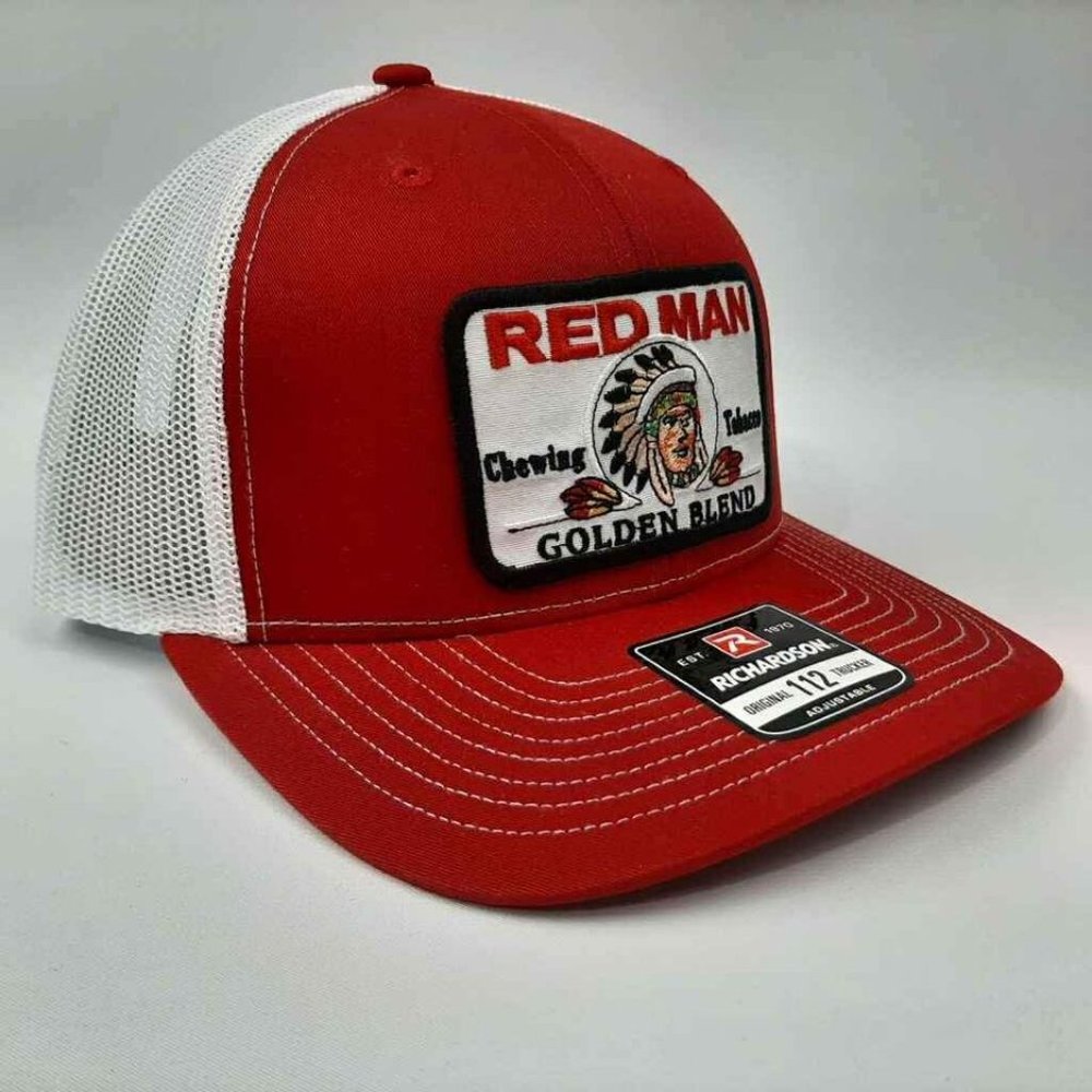 Richardson 112 High Quality Retro Red Man Trucker Chew Chaw Tobacco Redneck Hat